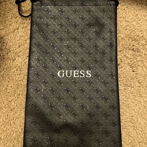 Guess black faux leather sunglasses case/bag with drawstring
